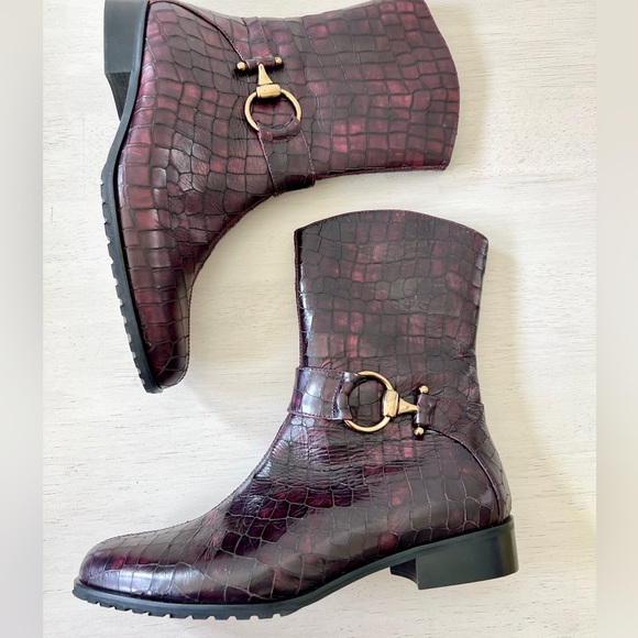 Amalfi by Rangoni Women's Pria Ankle Boot Burgandy Size 8.5” Made in Italy NWOT - Picture 5 of 13